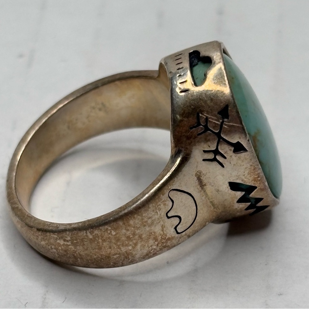 Price is firm CAROLYN POLLACK Vintage Sterling Silver Turquoise Ring Size 7 - Picture 6 of 9